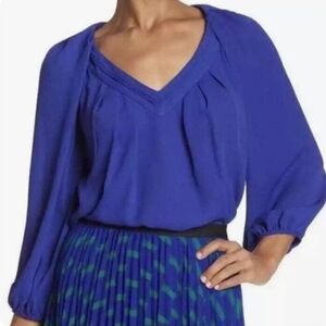 Diane von Furstenberg cahil silk top blue 4 small